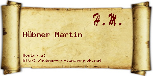 Hübner Martin névjegykártya