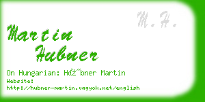 martin hubner business card